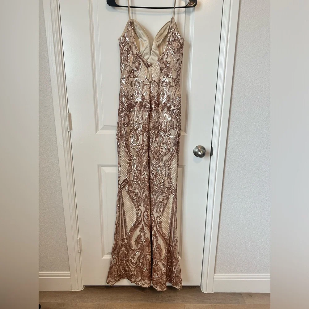 AMARRA Gorgeous Gold Prom Dress - Picture 3 of 3